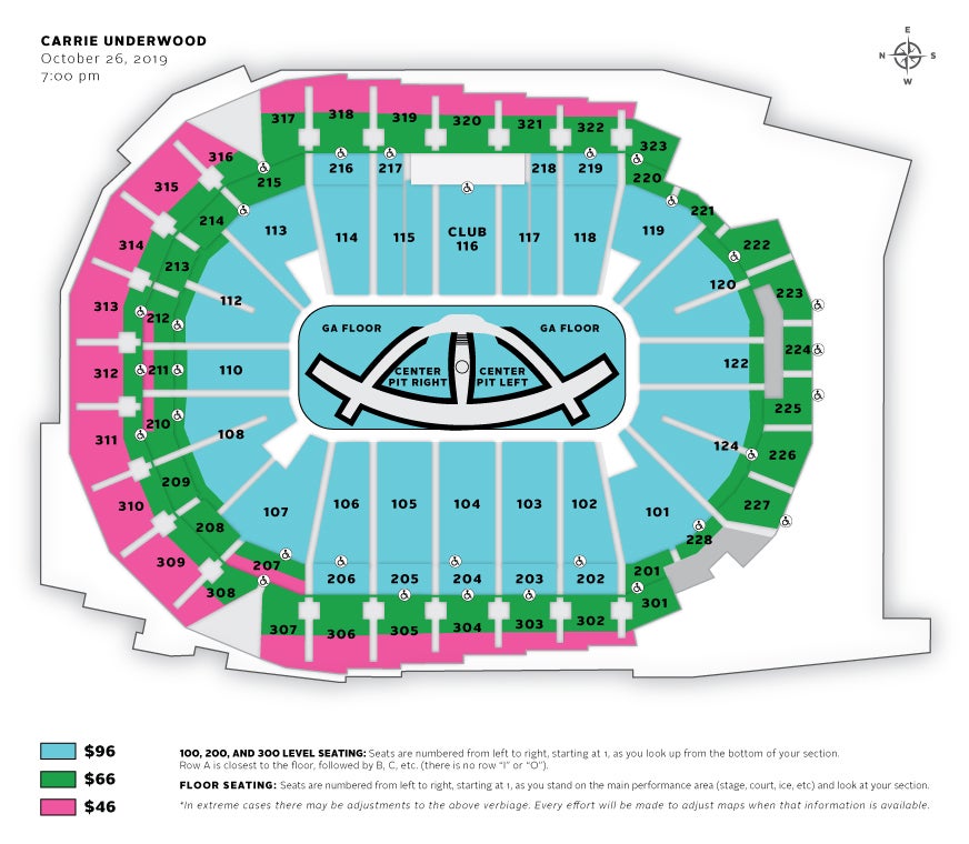 Square Garden Seating Chart Carrie Underwood