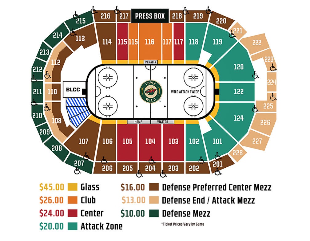 Iowa Wild Seating Chart