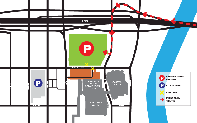 Iowa Events Center Parking Lot