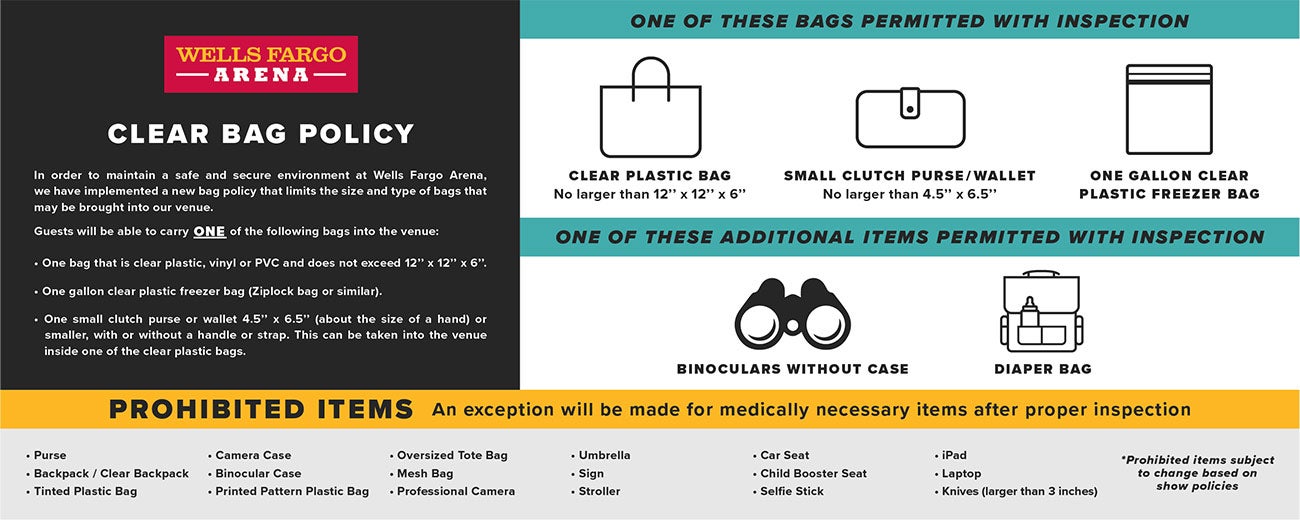 Clear Bag Policy  Bon Secours Wellness Arena