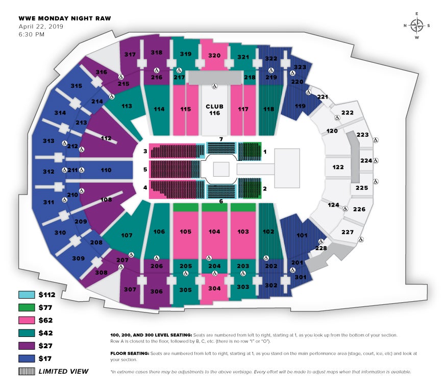 Wwe Raw Iowa Events Center Seating Chart View